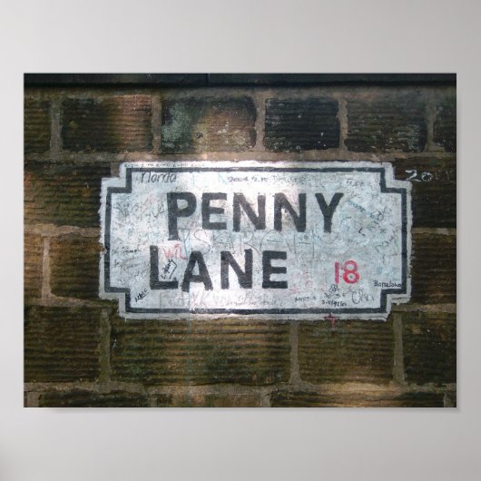 Penny Lane Street Sign Poster (Vorne)