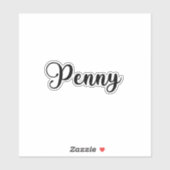 Penny Name - Handgeschriebene Kalligrafie Aufkleber (Blatt)
