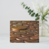 Penny Pennies Coins Money Postkarte (Stehend Vorderseite)