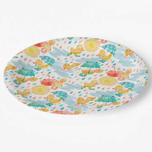 Penny Puddle Duck Pappteller (Schrägansicht)