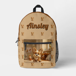 Penny the Fluffy Welsh Corgi Niedlich Puppy Bedruckter Rucksack