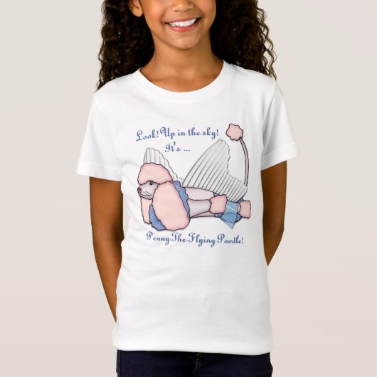 Penny The Flying Poodle Personalisiert T-Shirt (Vorderseite)