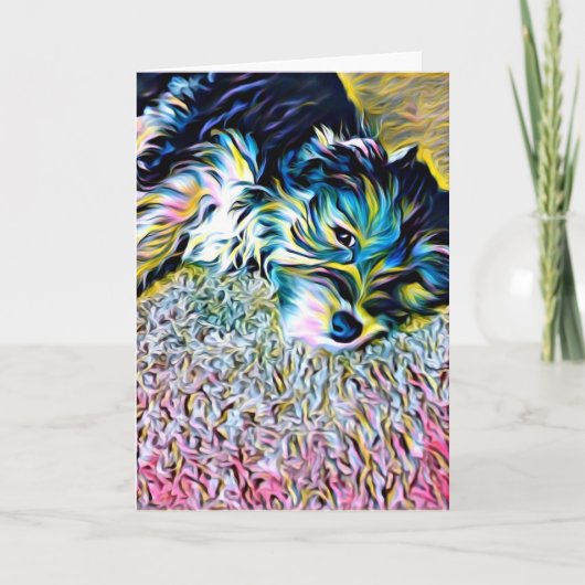 Penny the Morkie Notecard Karte (Vorderseite)