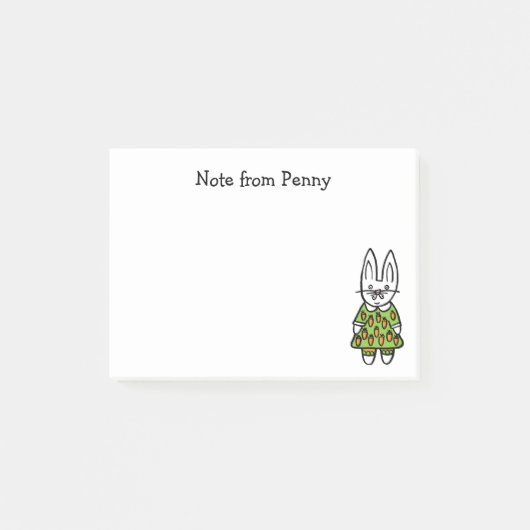Penny the Rabbit Post-it Klebezettel (Vorderseite)