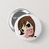 Penny und Snickerdoodle - Brown-Haar Button (Vorne & Hinten)