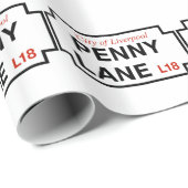 Penny-Weg, Straßenschild, Liverpool, Geschenkpapier (Rolleneckpunkt)