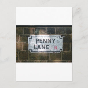 Penny-Weg-Straßenschild, Liverpool Großbritannien Postkarte