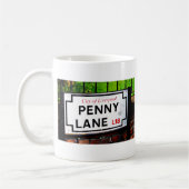 Penny-Wegzeichen von der Stadt von Liverpool Kaffeetasse (Links)