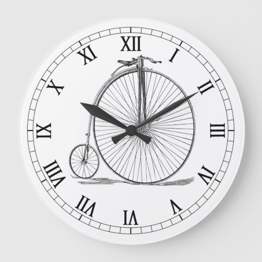 Pennyfarthing Große Wanduhr (Vorderseite)