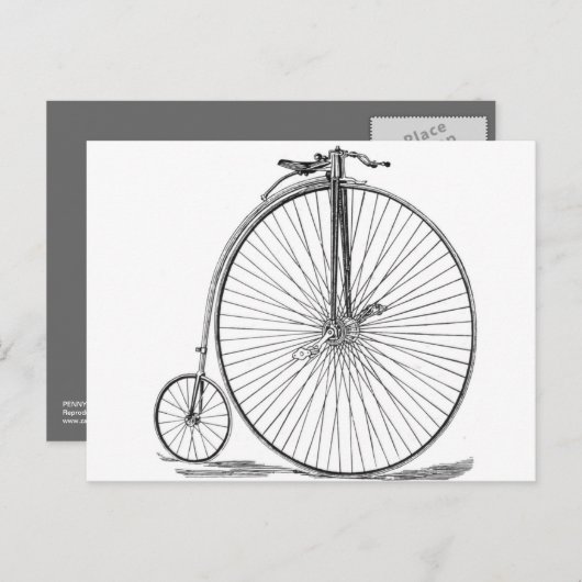 Pennyfarthing Postkarte (Vorne/Hinten)
