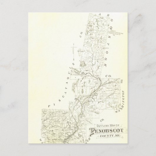 Penobscot Landkreis, Maine Postkarte (Vorderseite)