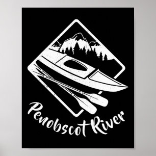 Penobscot River Maine Kajak Kajaken Bootfahren Flö Poster