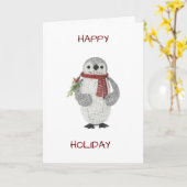 PENQUIN GET SAYS MERRY CHRISTMAS CARD KARTE (Gelbe Blume)