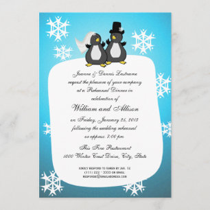Penquin Hochzeit Probe Dinner Einladung