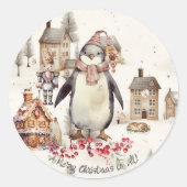 Penquin Ornaments Nutcracker Cat Runder Aufkleber (Vorderseite)