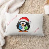 Penquin personalisierte Weihnachten werfen Kissen. Lendenkissen (Decke)