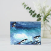 Penquin Spiel Postkarte (Stehend Vorderseite)