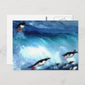 Penquin Spiel Postkarte (Vorne/Hinten)