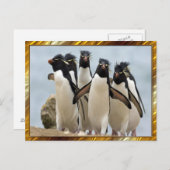 Penquin Walking Postkarte (Vorne/Hinten)