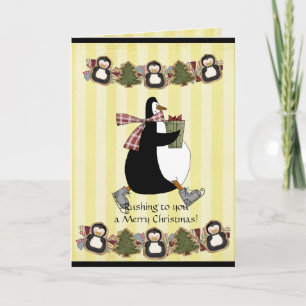 Penquin Weihnachtsgrußkarte Feiertagskarte
