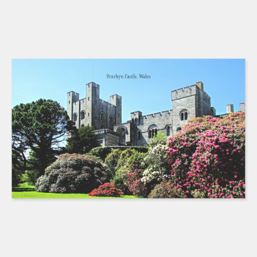 Penrhyn Castle, Wales Rechteckiger Aufkleber (Vorderseite)