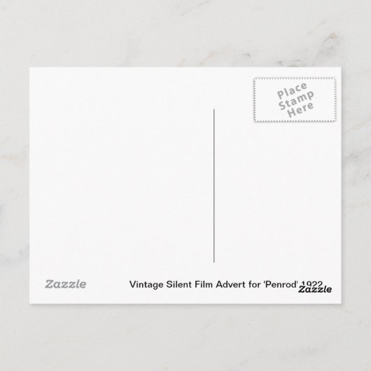 'Penrod' Stille Filmanzeige aus dem Jahr 1922 Post Postkarte (Rückseite)
