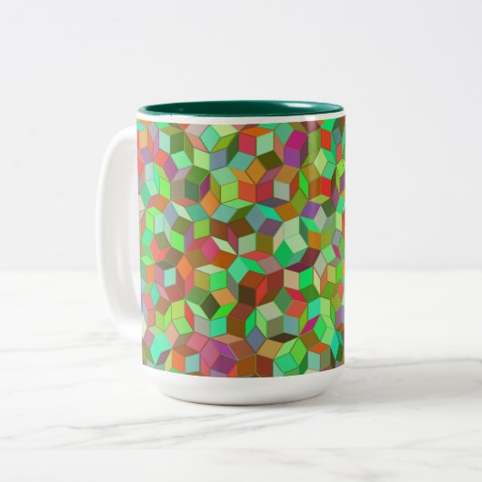 Penrose Fliesen-Muster-Tasse Zweifarbige Tasse (Vorderseite Links)
