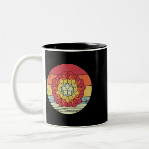 Penrose Tiling Kites Darts Mathematics Retro Zweifarbige Tasse