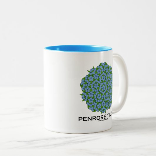 Penrose-Verschalung (Fünffache Symmetrie) Zweifarbige Tasse (VorderseiteRechts)
