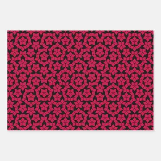 Penrose-Verschraubung Schwarz und Rot, nicht wiede Geschenkpapier Set (Vorderseite 3)