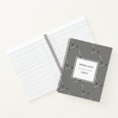 Pens-Muster grauer individuelle Name Notizblock (Innenseite)