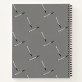 Pens-Muster grauer individuelle Name Notizblock (Rückseite)