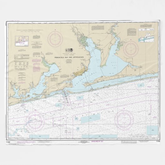 Pensacola Bay and Approaches Nautical Chart 1382 Fleecedecke (Vorderseite (Horizontal))