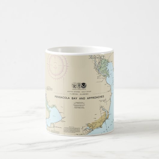 Pensacola Bay and Approaches Nautical Chart 1382 Kaffeetasse (Mittel)