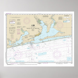 Pensacola Bay and Approaches Nautical Chart 1382 Poster
