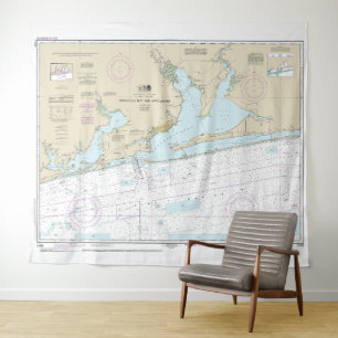 Pensacola Bay and Approaches Nautical Chart 1382 Wandteppich