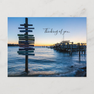 Pensacola Bay Schild Sonnenuntergang Am Steg Ich D Postkarte