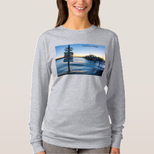 Pensacola Bay Sign Sunset Dock Long Sleeve Tshirt
