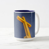 Pensacola Beach Cross mit Milchstraße Zweifarbige Tasse (VorderseiteRechts)