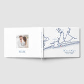Pensacola Beach FL Karte Elegant Navy Blue Wedding Gästebuch (Voll)