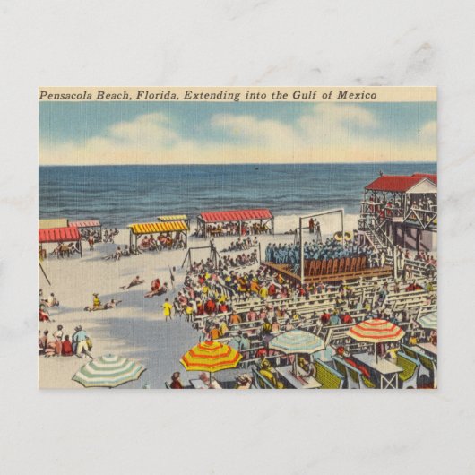 Pensacola Beach, Florida, Golf von Mexiko Postkarte (Vorderseite)