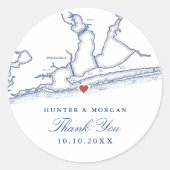 Pensacola Beach Florida Karte Navy Gastgeschenk Ho Runder Aufkleber (Vorderseite)