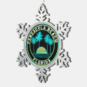 Pensacola Beach Florida Schneeflocken Zinn-Ornament (Rechts)