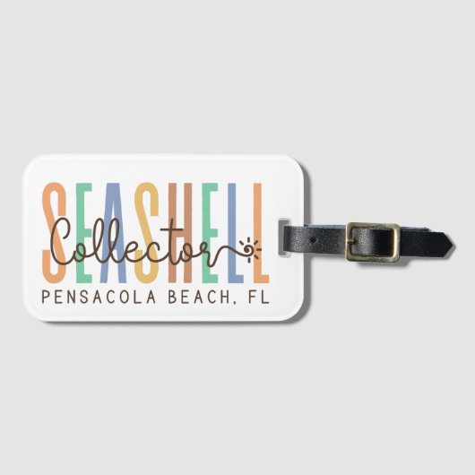 Pensacola Beach Florida (Seashell Collector) Gepäckanhänger (Vorderseite (Horizontal))