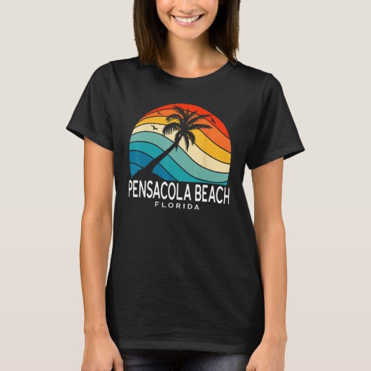 Pensacola Beach Florida Tropical Beach Palm Tree S T-Shirt (Vorderseite)