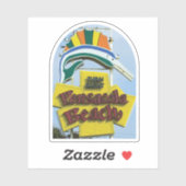 Pensacola Beach Florida Vintages Zeichen Aufkleber (Blatt)