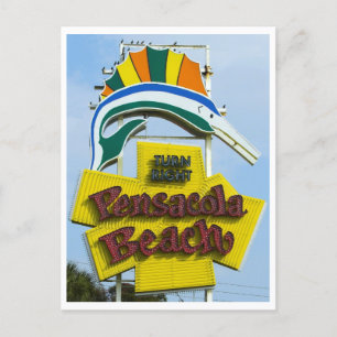 Pensacola Beach Florida Vintages Zeichen Postkarte