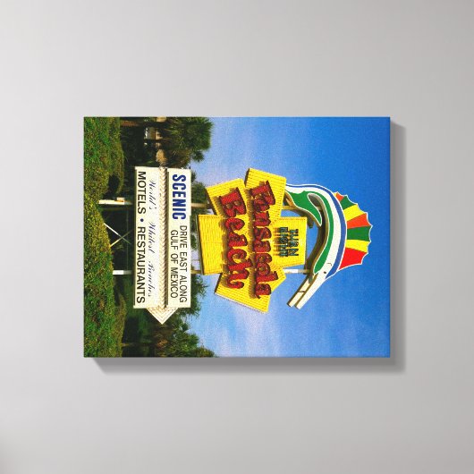 Pensacola Beach Schild - 14 Zoll x 11 Zoll überzog (Vorderseite)