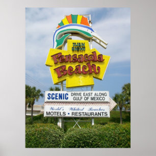 Pensacola Beach-Zeichen Poster