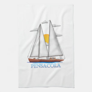 Pensacola Coastal Nautical Segelschiff Geschirrtuch